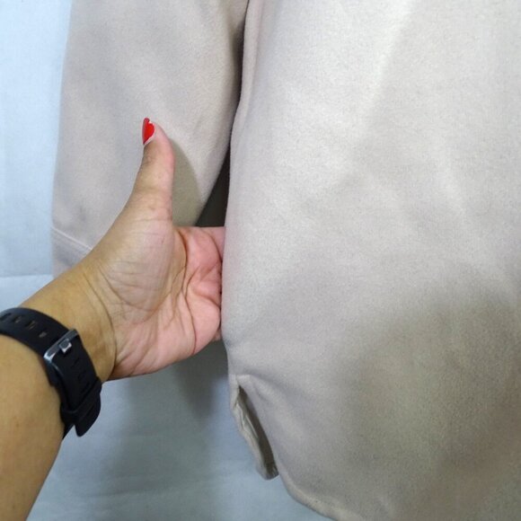 Forever 21 Beige Collared Button Up Jacket With Pockets Women Size M Lined - Picture 4 of 10